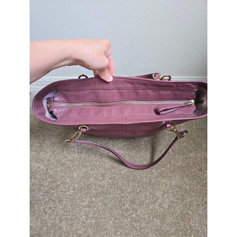 Coach Madison East West Shoulder Bag Mauve Rose Pink Pebbled Leather Tote 26769 - Picture 5 of 9